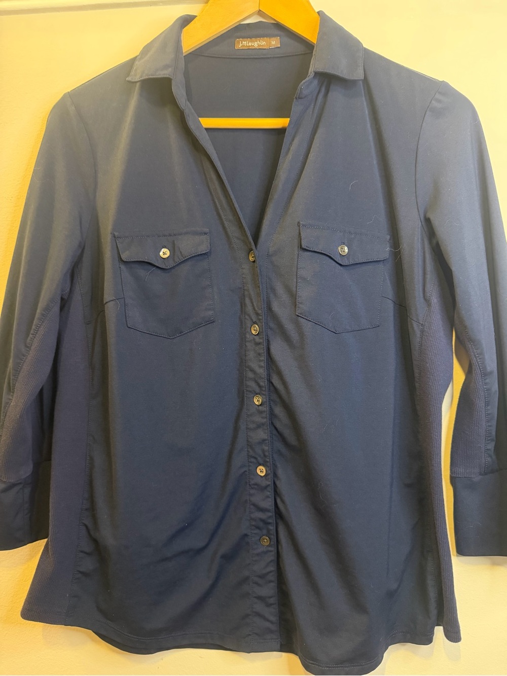 J. McLaughlin Navy Long-Sleeve Button-Down Shirt